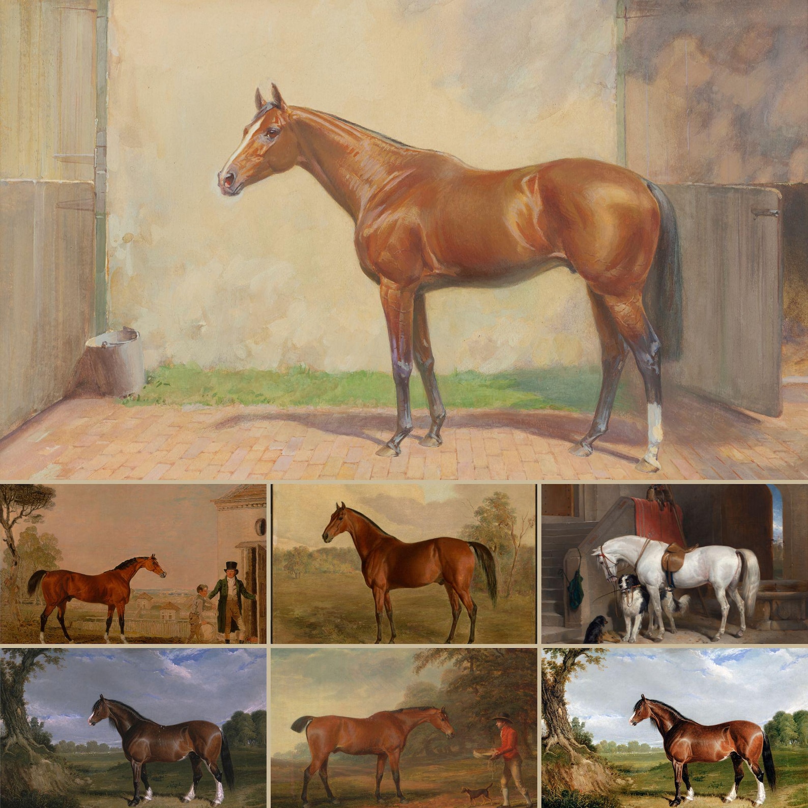 60+ Vintage Horse Oil Painting Prints | Equestrian Wall Art (digital ...