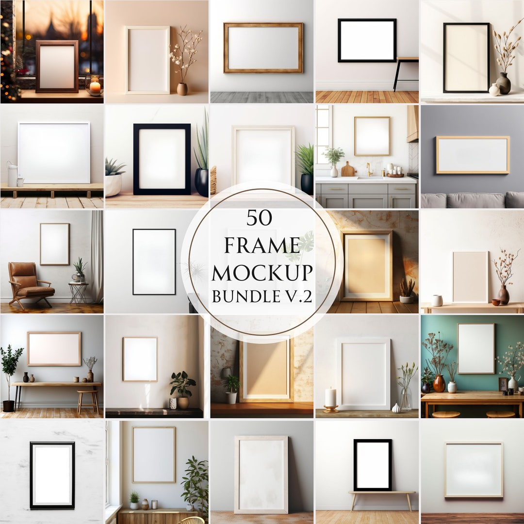 50 Frame Mockup Bundle Wall Art Frame Mock up Styled Stock Photo