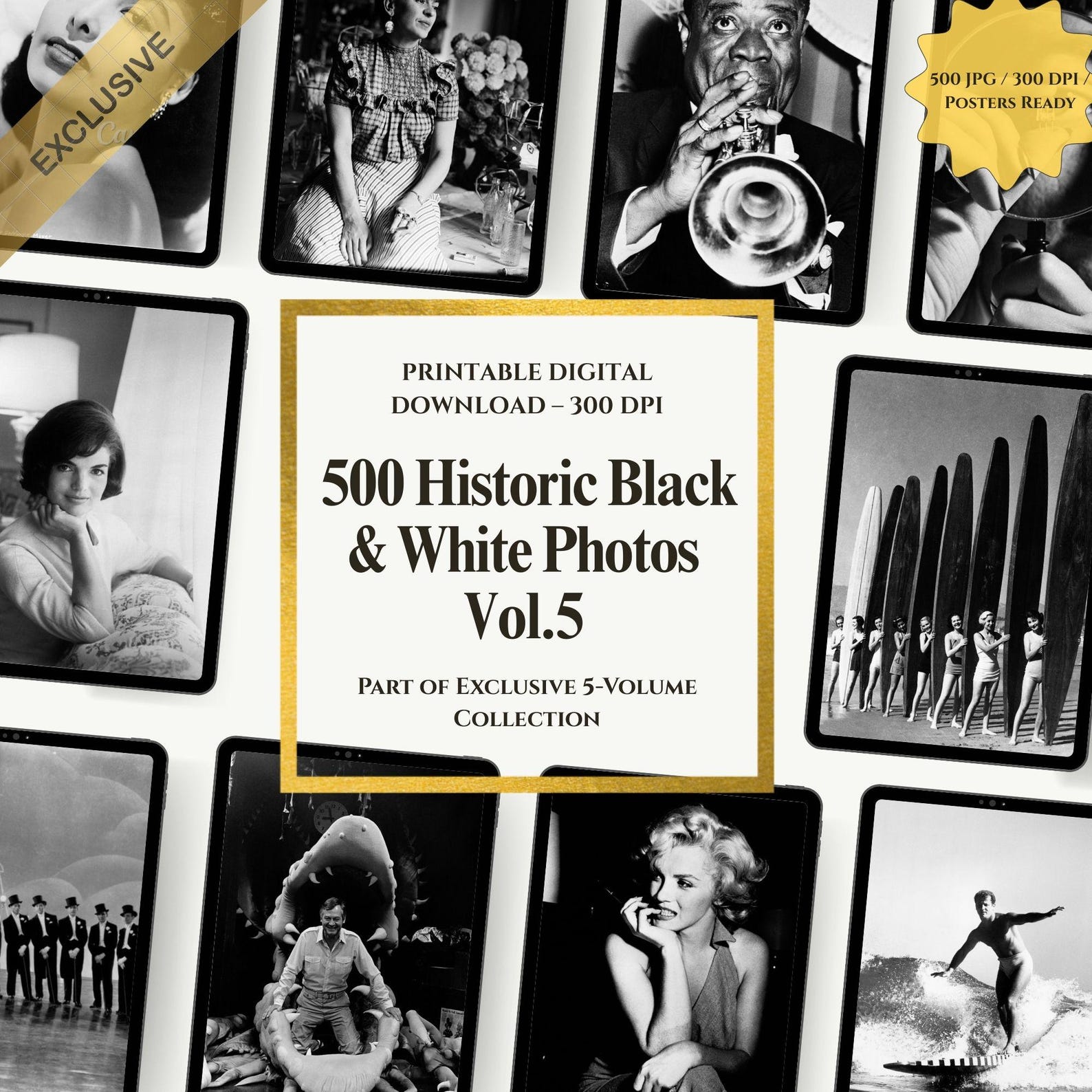 500 Historic Black  White Photos Vintage Digital Art Collection Digital Download