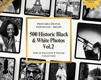 500 photos historiques en noir et blanc : collection de photographies d'époque (téléchargement numérique)