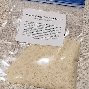 Live Organic Einkorn Sourdough Starter in Food Grade Bag