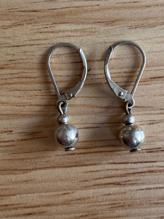 Retro 925 Sterling Silver Ball Earrings