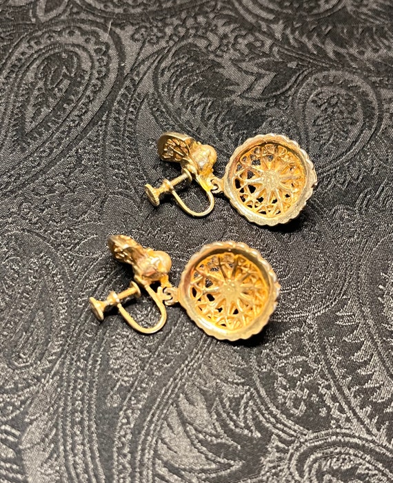 VTG 60s Gold Screwback Earrings - image 2