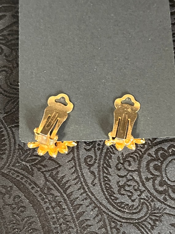 Boucles D'Oreilles Vintage Clips - Doré Et Rouge - Très Bon État (TBE) - Occasion