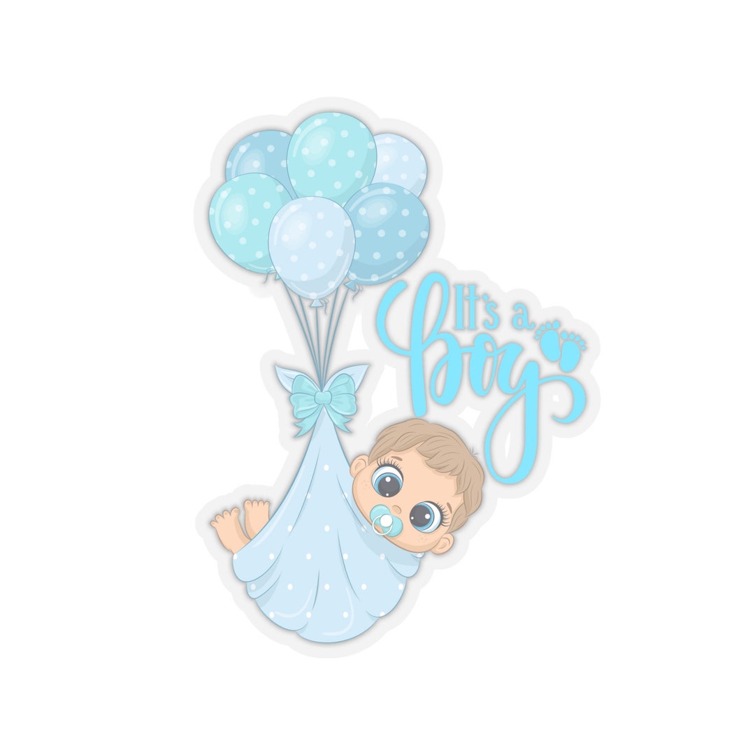 Baby Shower Kisscut Stickers, Its a Boy Sticker, Baby Boy Sticker
