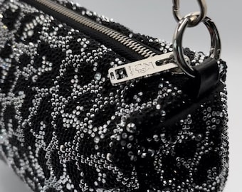 Crystal Rhinestone Bag  " Snow Leopard”