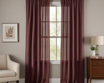 Pannello per tende in lino naturale, tende per finestre in lino, tende a pannello in lino per camera da letto, tende in lino europeo, tende da caffè in lino, tende personalizzate