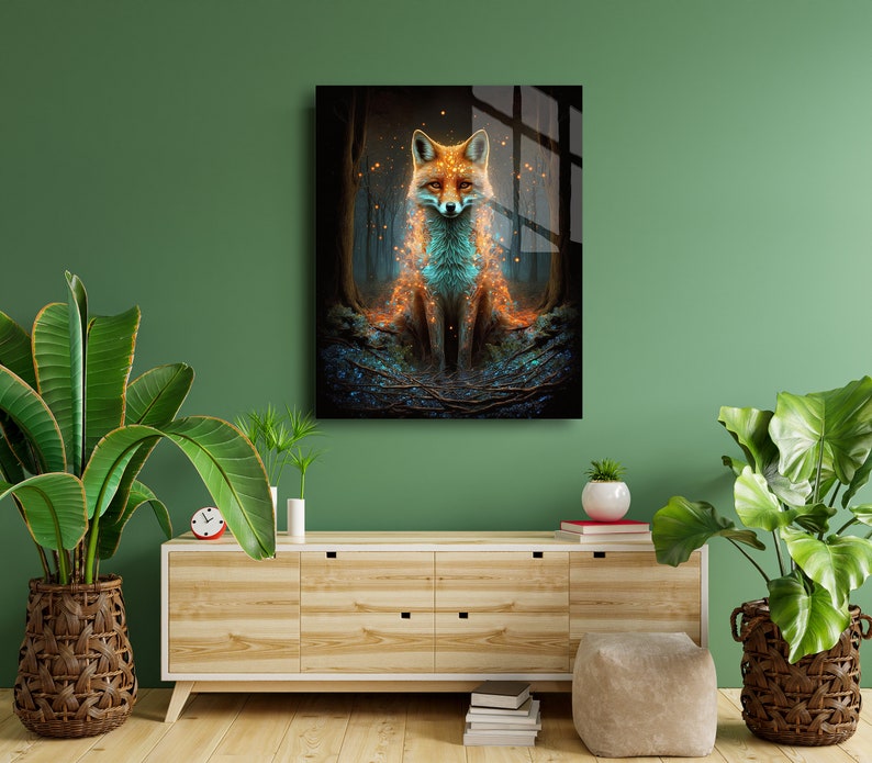 Tempered Glass Wall Art Fox Wall Art Wall Decor Hangings Interior