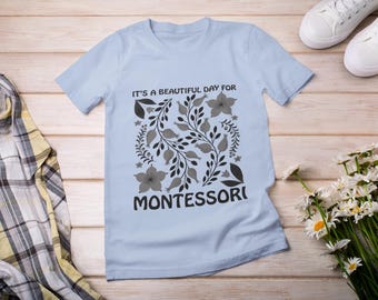 Montessori Teacher Floral T-Shirt, Gift for Educator