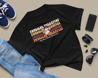 Physical Therapy Halloween T-shirt, Spooky Rehab RockStar