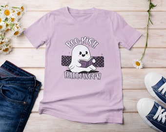 Ghost Reading Book Halloween Shirt, Unisex Jersey Tee