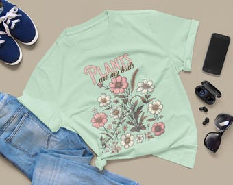 Floral Cottagecore T-Shirt, Retro Wildflower Design