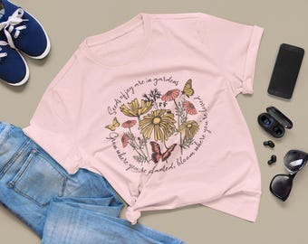 Floral Cottagecore Shirt, Boho Wildflowers Gardening Gift