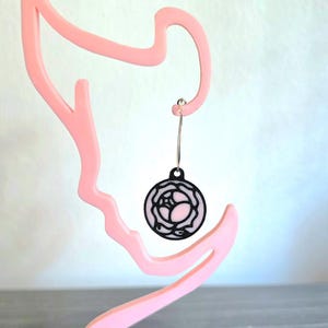 Revolutionary Girl rose earrings, utena earrings, rose earrings, rose pendant, Rose signet, Magical Girls, rose print 3d earrings