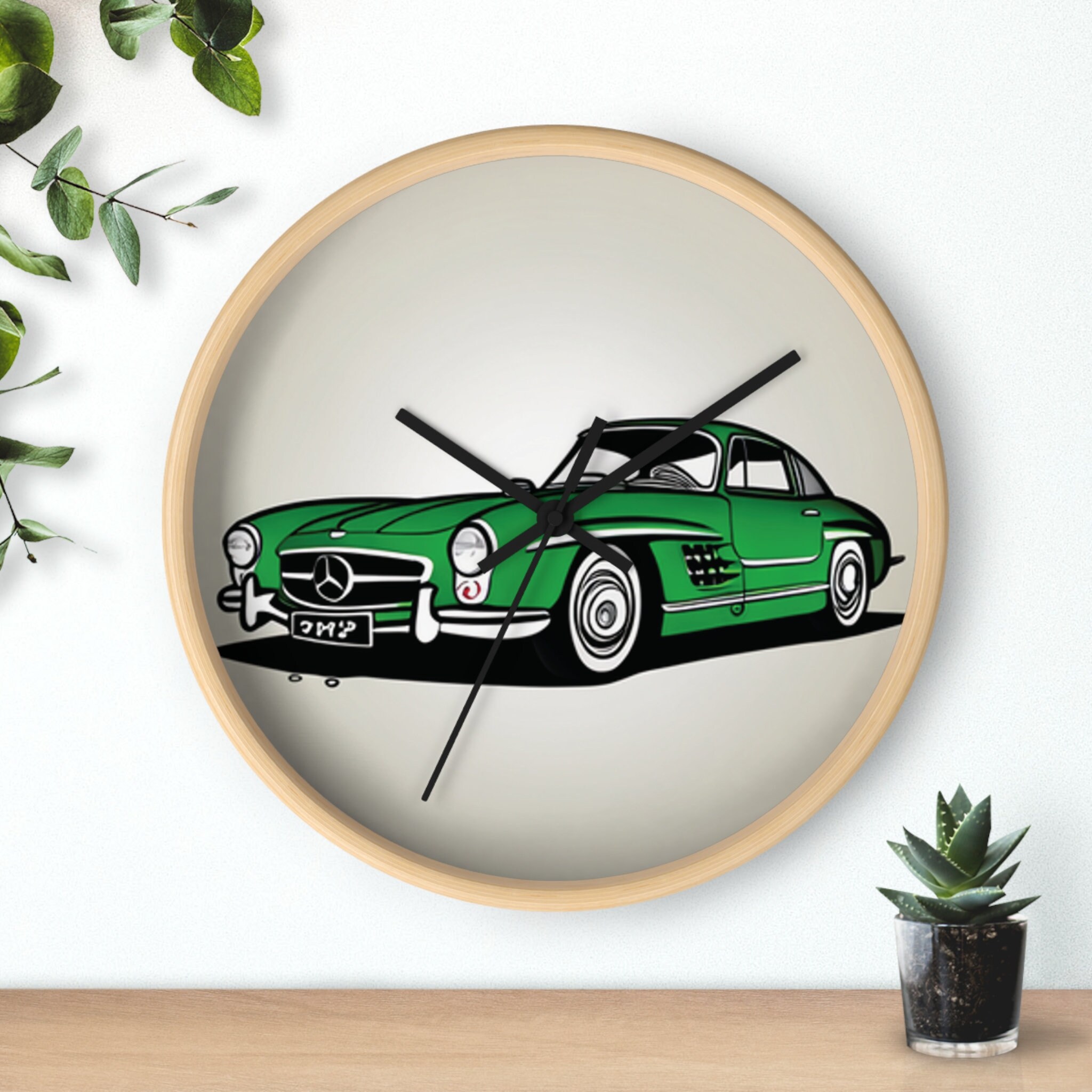 Cartoon Vintage Mercedes Wall Clock Retro Automotive Decor Etsy