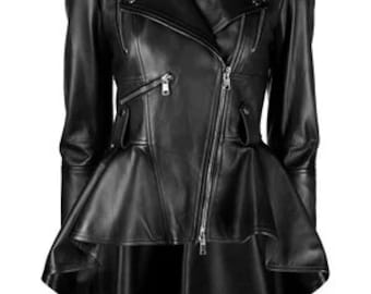 Genuine Handmade Lambskin Biker Leather Jacket Stylish Celebrity Leather Jacket Clubbing Wear Outfit Leather Jacket | Women's Leather Jacket