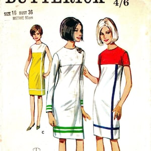 Modello di cucito vintage anni &#39;60, abito a tubino QUICK ‘N EASY - Busto: 36&quot; (91,5 cm)
