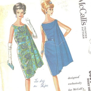 Vintage 1960s Sewing Pattern, Draped Dress - Bust: 38” (96.5cm)