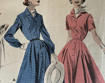 Vintage 1950s Sewing Pattern: Tailored Coat Dress - Bust 40" (101.6cm) - Butterick 7478