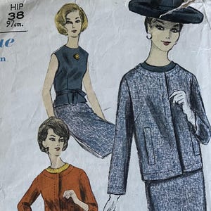 1960s Sewing Pattern: Suit & Blouse - Bust 36&quot; (91.4cm) - Vogue 5766