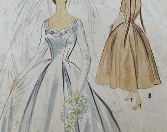 1950s Sewing Pattern: Bridal or Evening Gown - Bust 38" (97cm) - McCall's 9703