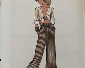 Cartamodello: Pantaloni larghi da donna a sacchetto di carta - Vita 28" (66 cm) - Vogue 8864