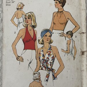 Sewing Pattern: Women's Top & Halter Tops - Bust 34" (86cm) - Simplicity 6358
