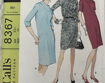 Cartamodello anni '60: Abito da donna - Busto 109 cm (43") - McCall's 8367
