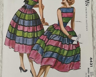 Cartamodello anni '50: Abito da donna - Busto 81 cm (32") - McCall's 4431
