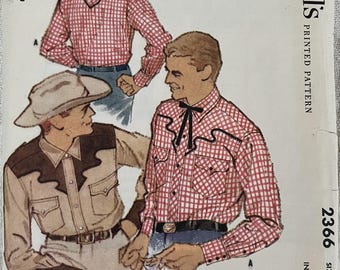 Cartamodello: Camicia western da uomo - Circonferenza torace 46" (117 cm) - McCall’s 2366