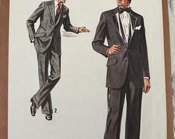 Cartamodello: Smoking o abito da uomo foderato - Circonferenza torace 112 cm (44") - Simplicity 8846
