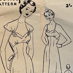 Vintage 1950s Sewing Pattern: &#39;Pattie&#39; Nightgown, Night Dress and Lingerie Set - Bust 36&quot; (91.4cm) - Bestway Pattern 1531