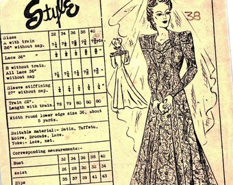 PDF - Vogue 1940's Knitting Pattern - Stylish Lady's Box Jacket -  Bust 38” (97cm) - Instantly Print at Home