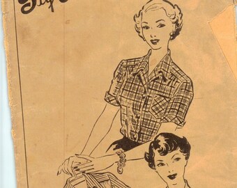 Vintage 1950s Pattern – Blouse - Bust 34" Syyle 5006