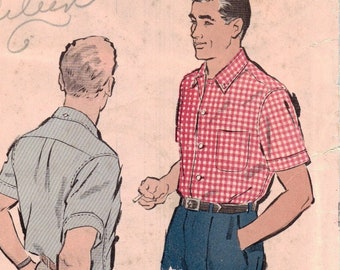 Vintage 1950s Pattern – Sports Shirt - Chest 38"