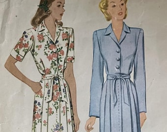 Vintage 1940s Schnittmuster: Damen Hausmantel & Morgenmantel - Oberweite 86.4 cm - McCall 5300