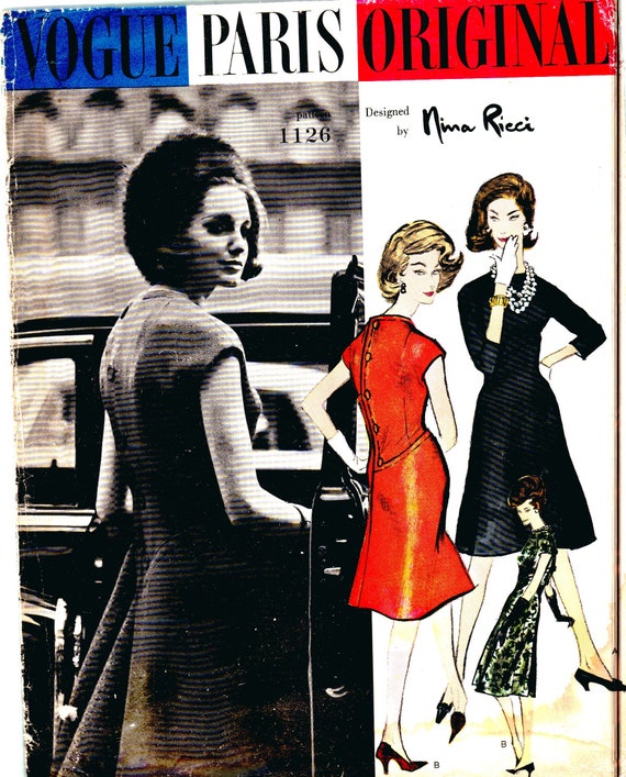 Vintage 1960s Sewing Pattern, One piece Dress - Bust: 34” (86cm)