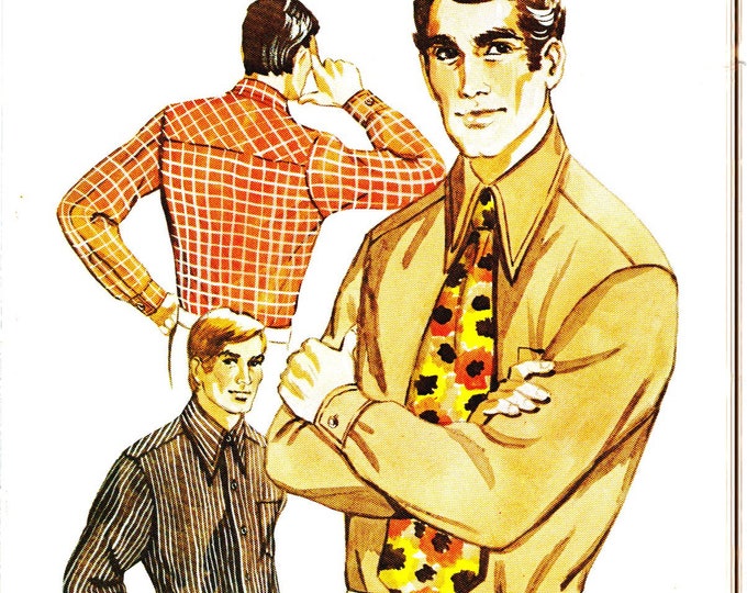 Vintage 1960s Pattern – Men's Cat Shirt - Dance Shirt - Chest 36