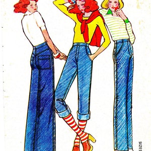 Vintage 1970s Sewing Pattern, Jeans – Waist: 25” (64cm) - 30” (76cm)