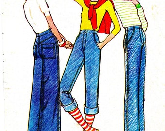 Vintage 1970s Sewing Pattern, Jeans – Waist: 25” (64cm) - 30” (76cm)