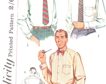 Vintage 1950s Sewing Pattern, Men’s Shirt - Chest: 40” (101cm)