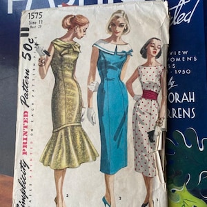 Vintage 1950 Schnittmuster: Wiggle Kleid - Büste 29 &quot;(73.7 cm) - Einfachheit 1575