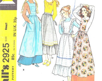 Vintage 1970s Sewing Pattern, Pinafores & Apron - Waist: 23” – 24” (58cm- 60cm)