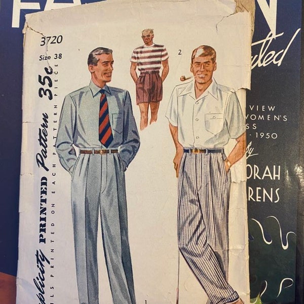 Vintage 1950er Schnittmuster: Herrenhose - Freizeithose Hose Shorts - Multi-Größen Einfachheit 113