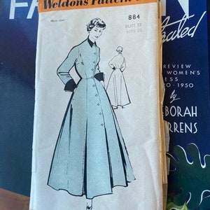 Vintage 1950s Schnittmuster, Damen Hausmantel, Hausmantel, lange Länge Robe - Büste 32 &quot;(81 cm) - Weldons 884