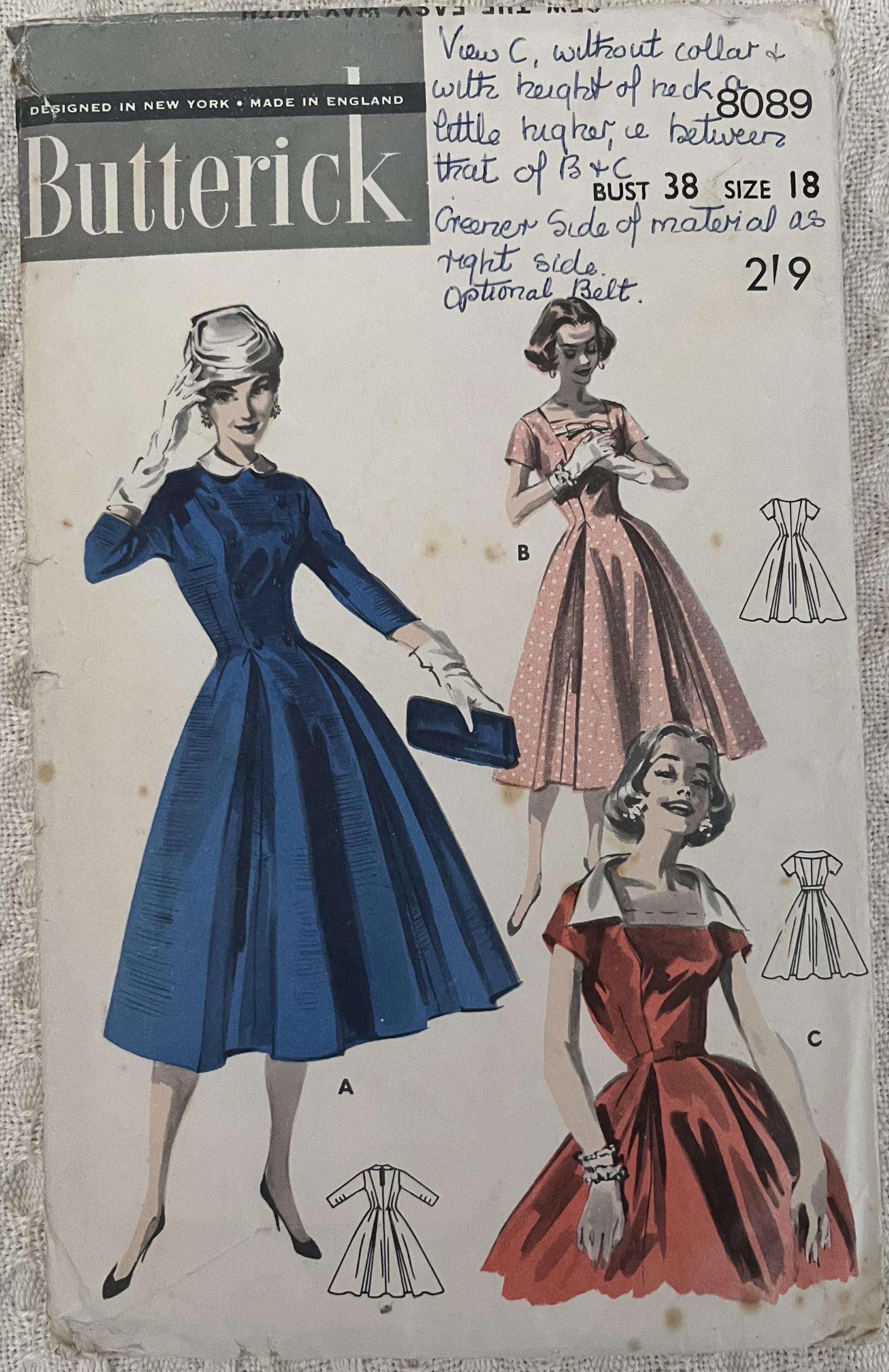 Princess Line Sewing Patterns 1950s Sewing Pattern: Princess Line Dress – Bust 38