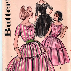 Vintage 1960s Pattern - Juniour and MISSES flounced Dress- BUST 31&quot;