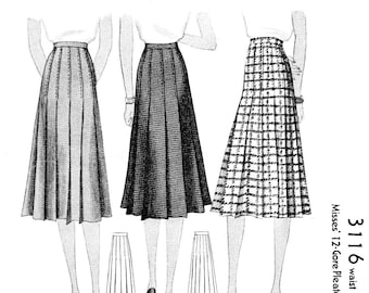 Pleated Vintage Skirt-Waist 24 to 30