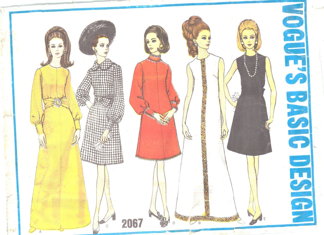 PDF - 1960s One Piece  'Etolie'  Dress Sewing Pattern, - Bust 34” (86 cm) - Download