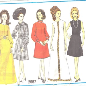 Vintage 1960s Sewing Pattern, One- Piece Dress - Bust: 34” (86cm) Vogue